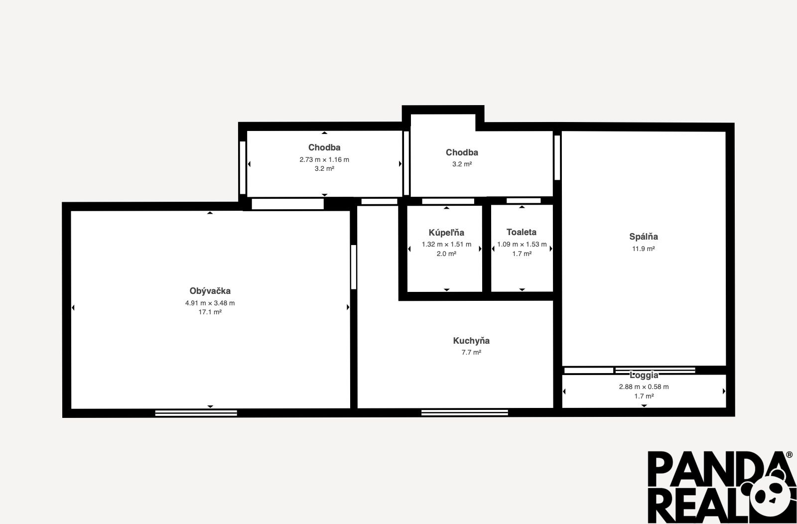 Bernolakova 2-izb byt s balk nom - centr - Floor 1 - kópia.jpg